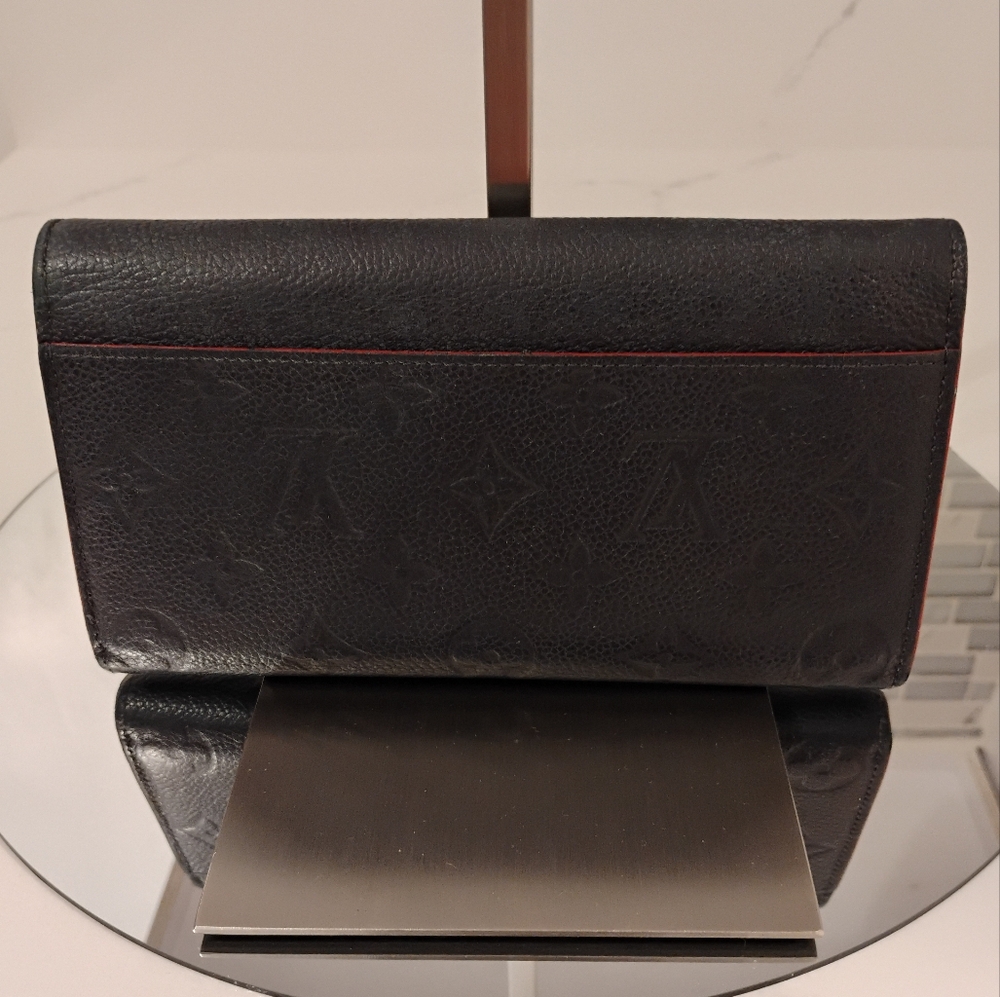 Louis Vuitton Empreinte Sarah Wallet with GHW - Navy Leather - Picture 2 of 11
